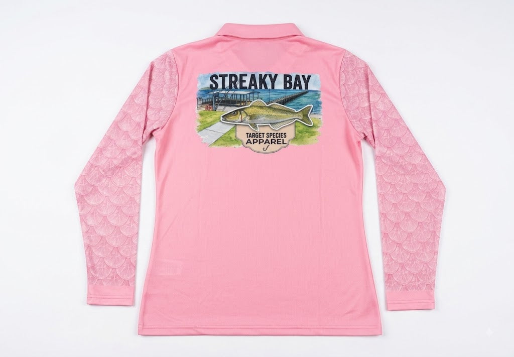 Streaky Bay whiting fishing shirt pink