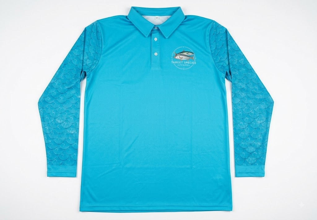 Streaky bay whiting fishing shirt blue